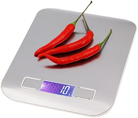 Electronic Digital Scale, Multifunction Food Scale, 11 lb 5 kg Food weight scale, Kitchen Scale, jewelry scales weighing balance LCD display, Silver, Stainless Steel