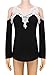 FUNOC Womens Sexy V-Neck Lace Off Cut Out Shoulder Long Sleeve Tops Shirt (Black)-Large