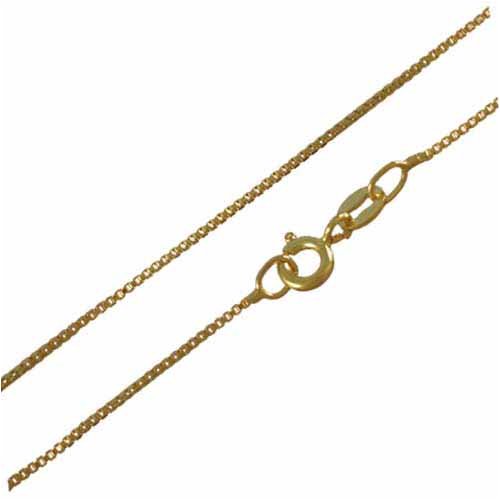 Gold Tone over Sterling Silver 1mm Box Chain Necklace 14" 16" 18" 20" 24" 30"