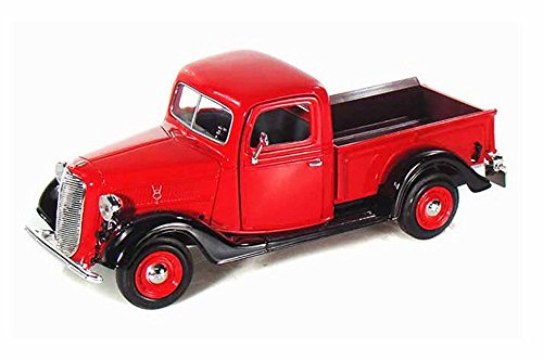 1937 Ford Pick Up Truck, Red With Black - Showcasts 73233 - 1/24 Scale Diecast Model Car