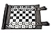 Sondergut Roll-Up Portable Suede Travel Chess & Checkers Game Set - Compact Perfect for RV Adventure Travel, Cruise, Airplane, Camping, Backpacking, Road Trips, and More.