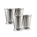 Cocktail Mint Julep Cup – 12 Oz Stainless Steel Mint Julep Glasses (Hammered) (4)