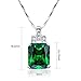 BONLAVIE Womens Pendant Necklace with Created Emerald Cubic Zirconia CZ Birthstone 925 Sterling Silver Chain Pendant Christmas Romantic Date Gift