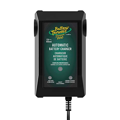 Battery Tender 12V, 800mA Selectable Lead Acid/Lithium Battery Charger