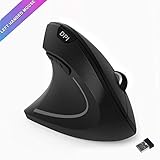 Left Handed Mouse, Ergonomic Mouse, Vertical Wireless Mouse, 2.4GHz High Precision Optical Vertical Mouse,3 Adjustable DPI Levels 6 Buttons for Laptop, PC, Computer, Desktop, Notebook etc (black-01)