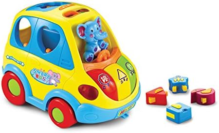 Premium Educational Vehicle Bus Toy For Children By DanPanda – Learning Kids’ Game For Toddlers W/ Music, Match Shape Activity – Develops Motor Skills, Shape, Color &amp; Size Recognition