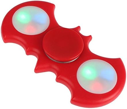 ToysOXO LED Bat Style EDC Hand Spinner Fidget Toy With Switch Button for Anti-Anxiety Stress Reducer-Focus Toy for Adult &amp; Kids (Red)