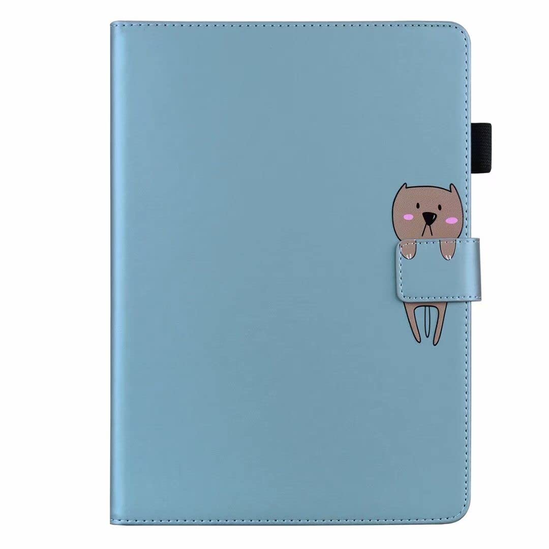 Nbziyoo Case for Apple iPad 9th/8th/7th Generation 10.2 Inch Case (2021/2020/2019), Cute Cartoon Flip Case, Soft PU Stand Protective Cover Cases with Pen Holder, Card Slots, Auto Wake/Sleep, Blue.