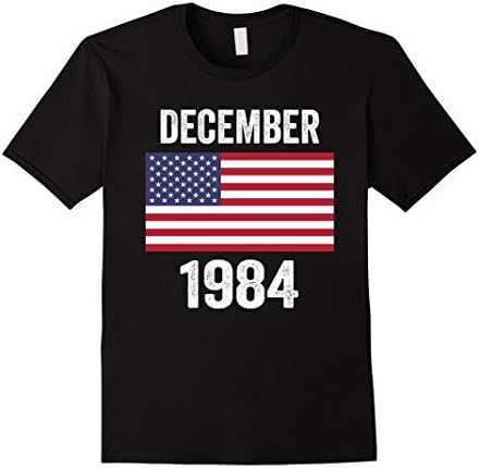 Mens American Flag December 1984 33 Years Old 33rd Birthday Shirt XL Black