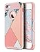 iPhone SE Case,iPhone 5S Case, iPhone 5 Case,ULAK Slim Fit Protection Case Shockproof Hard Rugged Ultra Protective Back Rubber Cover with Dual Layer Impact Protection,Pink Marble