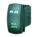 QUNQI STAR 5 pin Laser Backlit Rocker Switch REAR LIGHTS 20A 12V On/off LED Light Toggle Switch (Green)