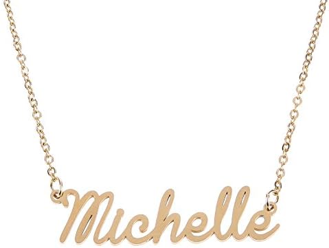 FINIFLY Unisex Custom Name Pendant Chain Customized Nameplate Necklace/Michelle