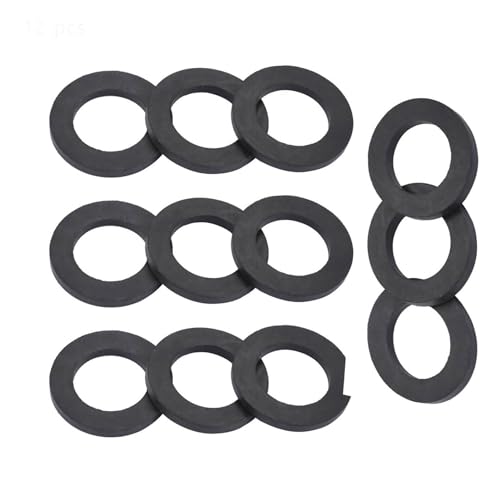Washer Ring Shower Faucet Rubber Sealing Gasket, 12 Pieces, Black, 1 Inch, Water Pipe Replacement