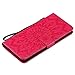 Galaxy Note 8 Wallet Case,A-slim(TM) Sun Pattern Embossed PU Leather Magnetic Flip Cover Card Holders & Hand Strap Wallet Purse Case for Samsung Galaxy Note 8 - Red