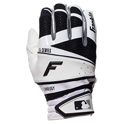 Franklin Sports Freeflex Pro Series Batting Gloves White/Black Youth Small