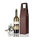 YunKo Leather Wine bag with Handles Reusable Wine Carriers Bag Single Bottle Wine Tote(Brown)