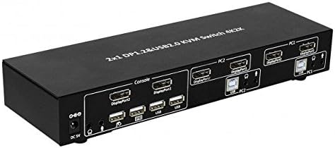 Techly 101928 KVM Switch 2 Ports DisplayPort1.2 for Dual Monitor Black - Image 5