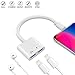 Excellenter Compatible Adapter & Splitter Replacement for iPh 7/7 Plus / 8/8 Plus/X, Headphone 8 Pin Jack Aux Audio & Charging & Calling & Sync Cable Connector Earphone Charger