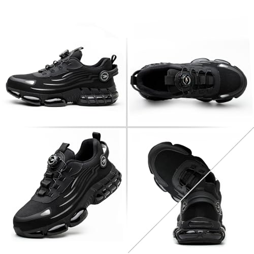 GemChve Safety Shoes Men Women Lightweight Breathable Work Non-Slip Work Sneakers with Steel Toe Cap 3-12 UK