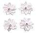 YAKA 60Pcs White Satin Ribbon Flowers Bows Rose W/Rhinestone Appliques Craft Wedding 1.1inch