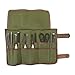 Hide & Drink, Water Resistant Canvas Snap Tool Roll Up Bag (14 Slots), Portable Carry Case for Barbers, Salon Storage Organizer Pouch, Vintage Handmade, Olive