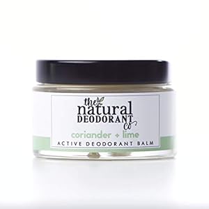 The Natural Deodorant Co, Active Deodorant Balm Coriander & Lime 55g, Aluminium Free, Plastic Free, Extra Strength