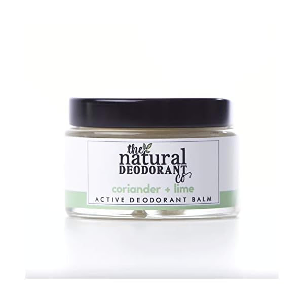 The Natural Deodorant Co, Active Deodorant Balm Coriander & Lime 55g, Aluminium Free, Plastic Free, Extra Strength