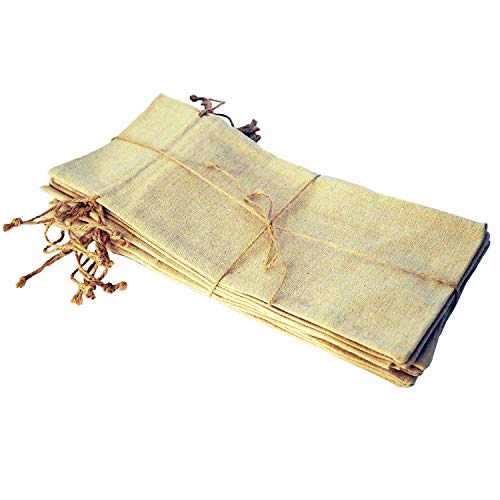 Bulk Blank Wine Bags for Heat Transfer Vinyl 10-Pack Reusable Customizable for Crafts Gifts Wedding Event Swag Linen with Jute Drawstrings
