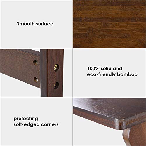 HOMFA Sofa Table End Table TV Tray ZShape Bamboo Snack Laptop Desk