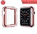 Apple Watch 3 Case, Smilelane iwatch Screen Protector Soft Flexible TPU All-Around Protective Case High Defination Clear Ultra-Thin Cover for Apple Watch Series 3 42mm (1 Rose-Pink + 1 Transparent)