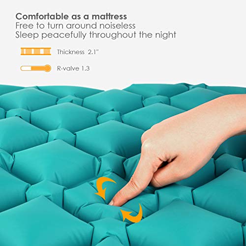 femor Sleeping Pad, Inflatable Camping Pad with Comfortable Air-Support Cells Design for Hiking, Backpacking, Camping, Traveling