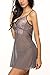 Avidlove Women Sexy Babydoll Bust Hole Sleepwear Lace See-through Lingerie Set Gray (FBA) XL