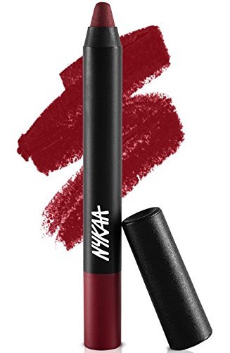 Nykaa Matte-Ilicious Lip Crayon - Perfect Plum Shade No 02 With Prove Your Point Cosmetic Sharpener