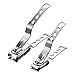 Nail Clipper Set with File- Stainless Steel Long Handle Nail- 360 Degree Rotating Cutter Head for Fingernails and Toenails by Bonworl