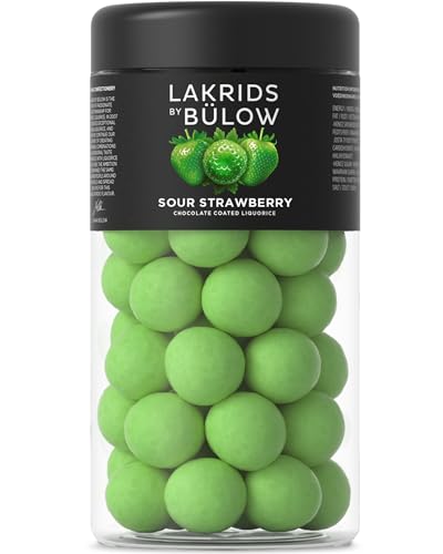 LAKRIDS BY BÜLOW - Sour Strawberry - 295g - Rote Lakritze umhüllt von Weißer Schokolade, sauren grünen Erdbeeren und einer knusprigen Zuckerhülle thumbnail 1