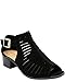Top Moda Women's Laser Cut Open Toe Short Heel Booties