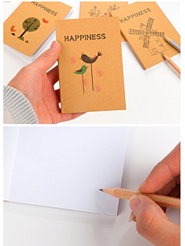 Ipienlee Kraft Paper Mini Notepad Blank Pages Small Notebook Diary Journal Pack of 8