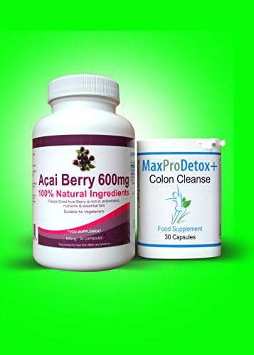 60 Acai Berry Extreme and 30 Max Pro Colon Cleanse Detox Combo Slimming Dieting Slender Product