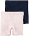 Carter's Little Girls' 2-Pack Bike Shorts (4T, Navy/Pink)