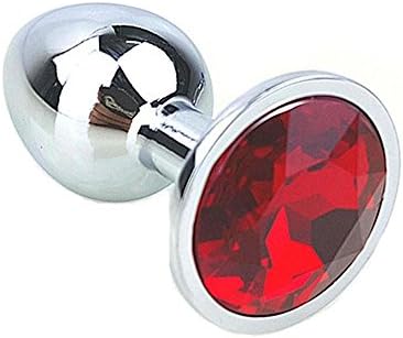 FenGn Jeweled Stainless Steel Plug Anales Training Sets Small Size (red)