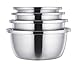 TeamFar Stainless Steel Mixing Bowl Set, Nesting Cooking Bowls, Solid & Durable, Mirror & Matte Polish, Set of 4 (Compact Size include 4 - 3 - 2.5 - 1.8 Qt.), Dishwasher Safe