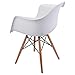 Giantex 1 PC Mid Century Modern Molded Plastic Style Dining Arm Chair Wood Legs