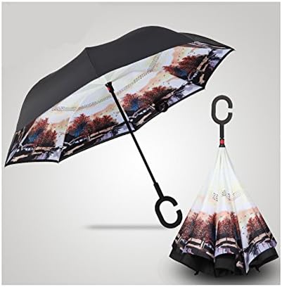 WAWE Metal Windproof Reverse Folding Double Layer Inverted Chuva Umbrella Self Stand Inside Out Rain Protection C-Hook Hands For Car-07