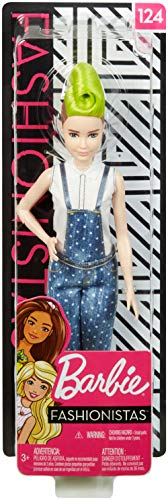 Barbie Fashionistas Puppe im Latzhosenoutfit mit grüner Haarsträhne – Bild 7