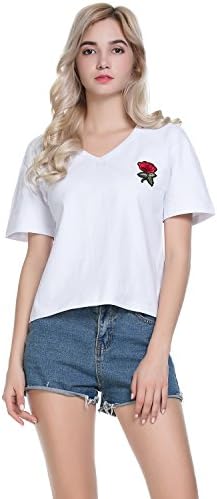MAKARTHY Tshirt Camo Print Distressed Crop T-Shirt T Back Short Sleeve Sling Armband White-S