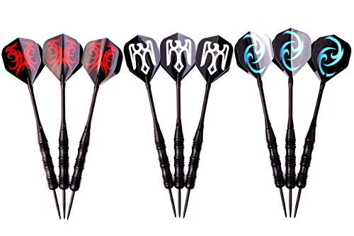 MAXMAU 9 pcs of Steel Tip Darts in 3 Sets with Aluminium Shafts 23g Metal Darts - Thumbnail 3