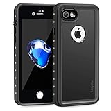 iPhone 8 Case, FITFORT Waterproof Full Body Rugged Cover with Built-in Screen Protector Sensitive Touch Screen Compatible with iPhone 7 -Black