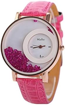 Women Watches, Hmeng Fashion Woman Leather Quicksand Elegant Quartz Bracelet Wristwatch Watch