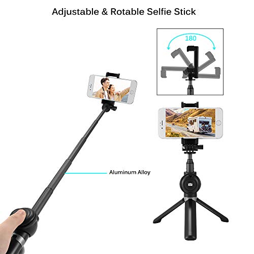 image for Konesky Bluetooth Remote Control Selfie Stick Tripod, Lightweight Univ