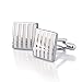 Insten 3 Packs of Cufflinks - Black / Silver Square, Black / Silver Version 2, White Rectangle